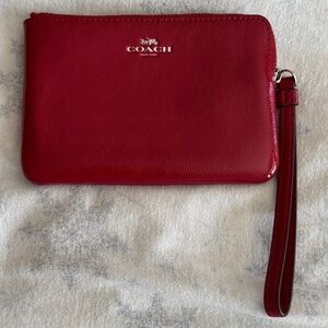 Coach Cherry Red Leather Wristlet